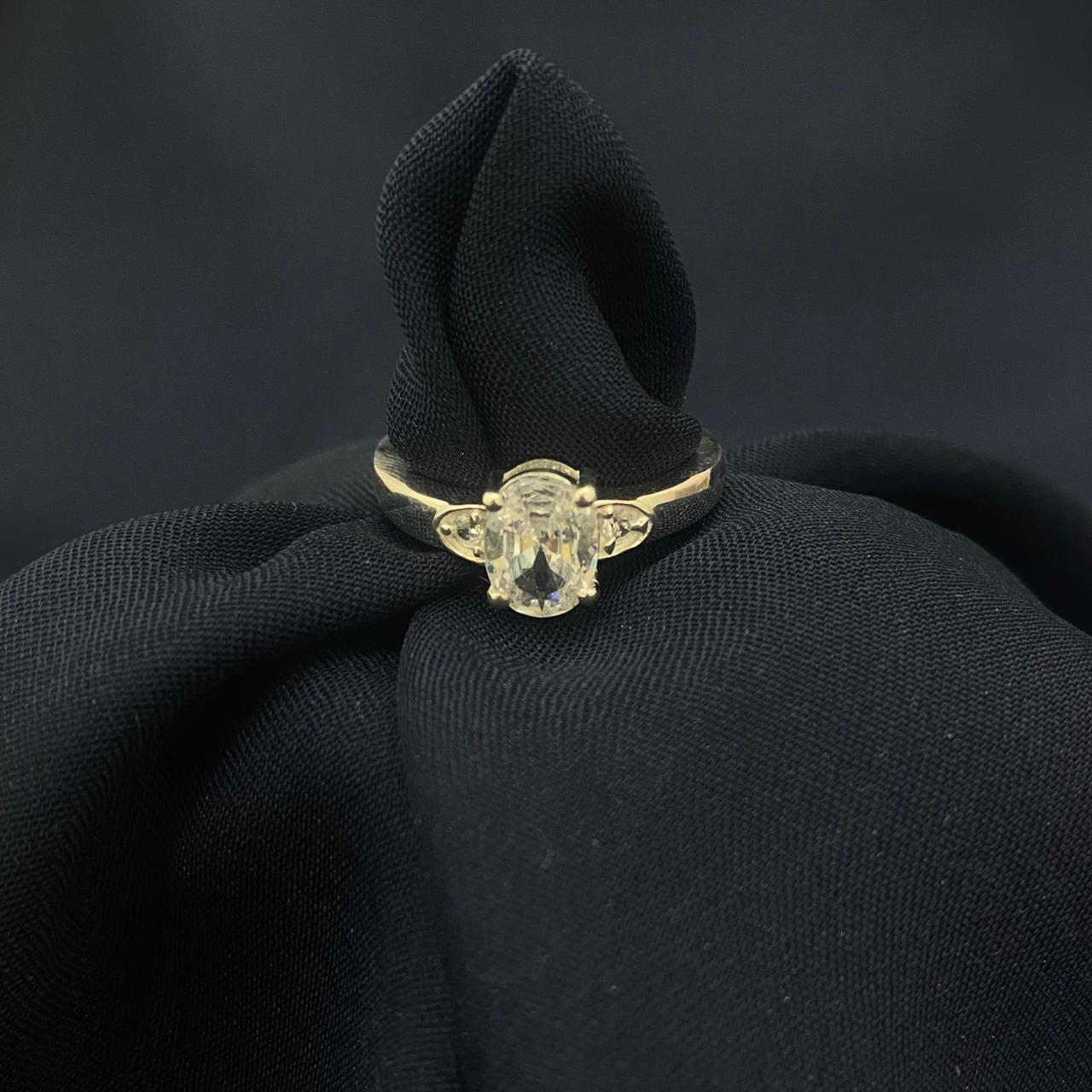 Round Simulated 925 Sterling Silver Ring