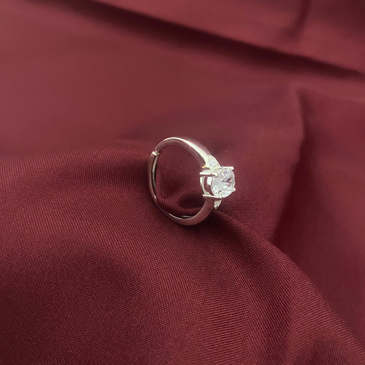 Round Simulated 925 Sterling Silver Ring